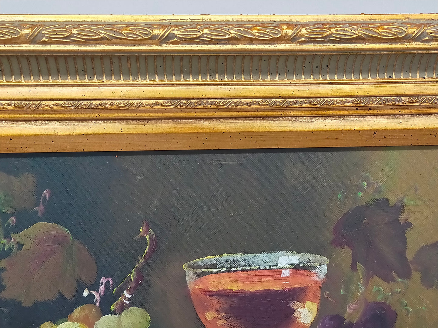 Klassisches Stillleben von Buraglio – Prunkvoller Gold Rahmen