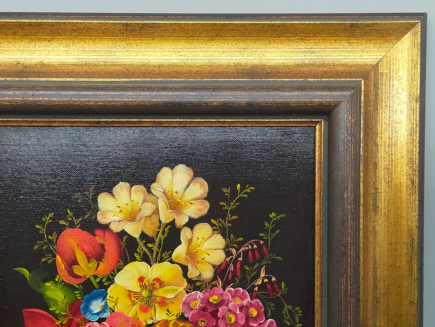 Prachtvolles Blumenstillleben Öl auf Leinwand – Signiert B. Klaede