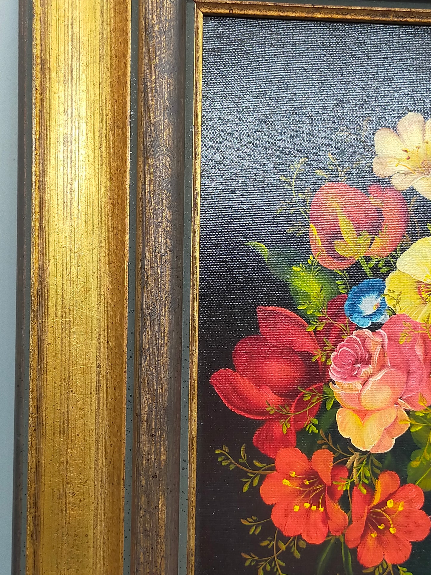 Prachtvolles Blumenstillleben Öl auf Leinwand – Signiert B. Klaede