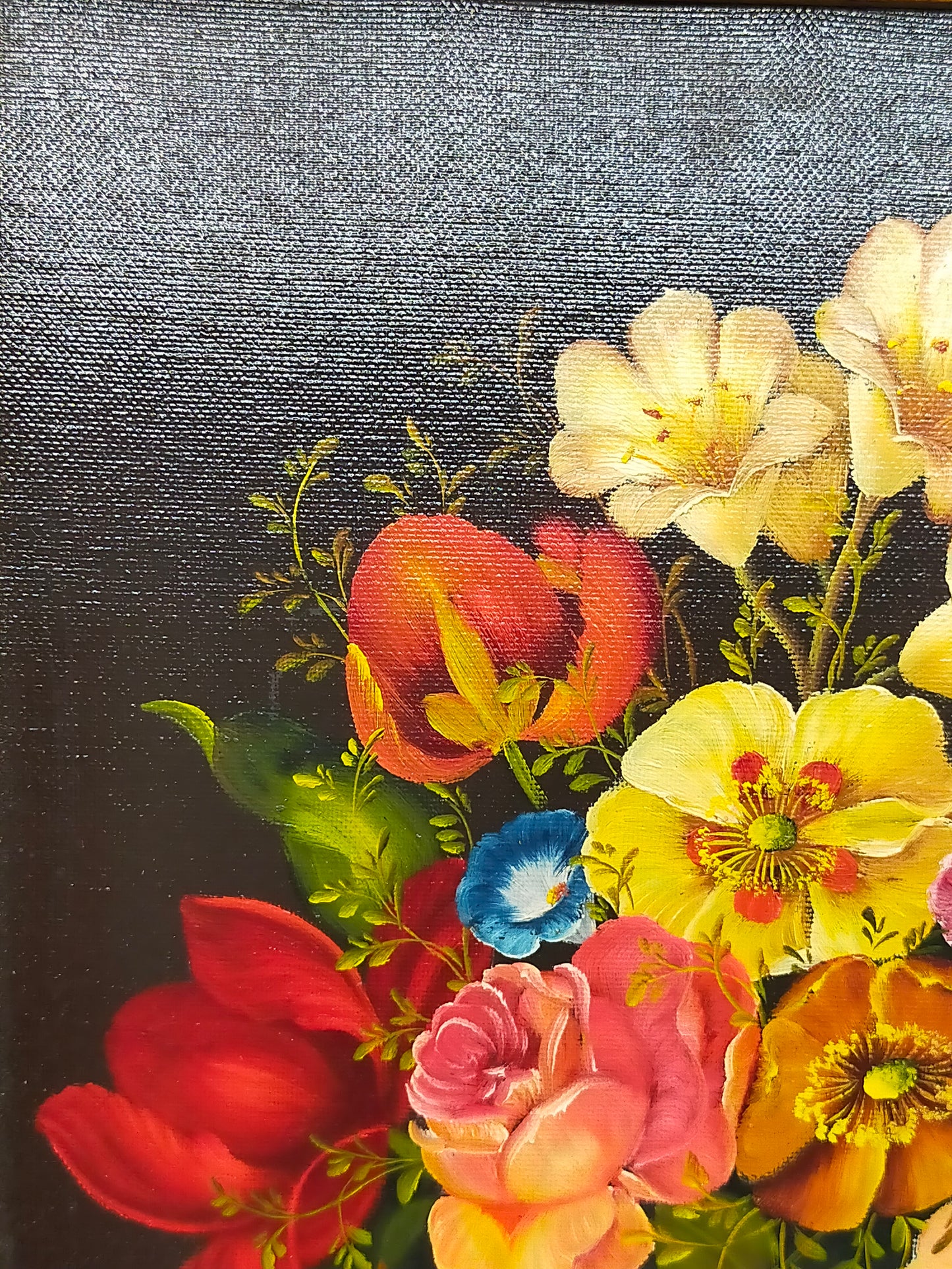 Prachtvolles Blumenstillleben Öl auf Leinwand – Signiert B. Klaede