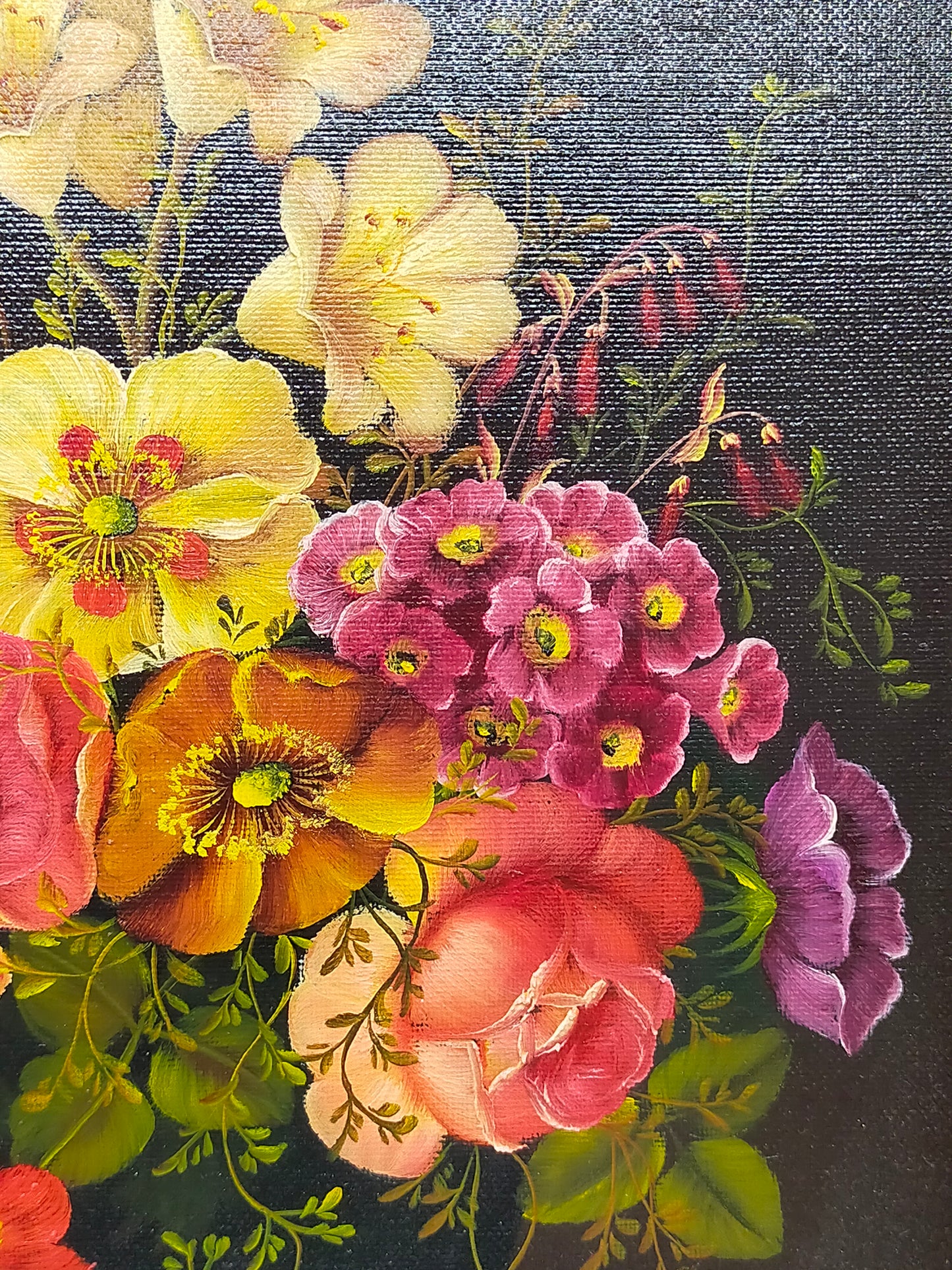 Prachtvolles Blumenstillleben Öl auf Leinwand – Signiert B. Klaede