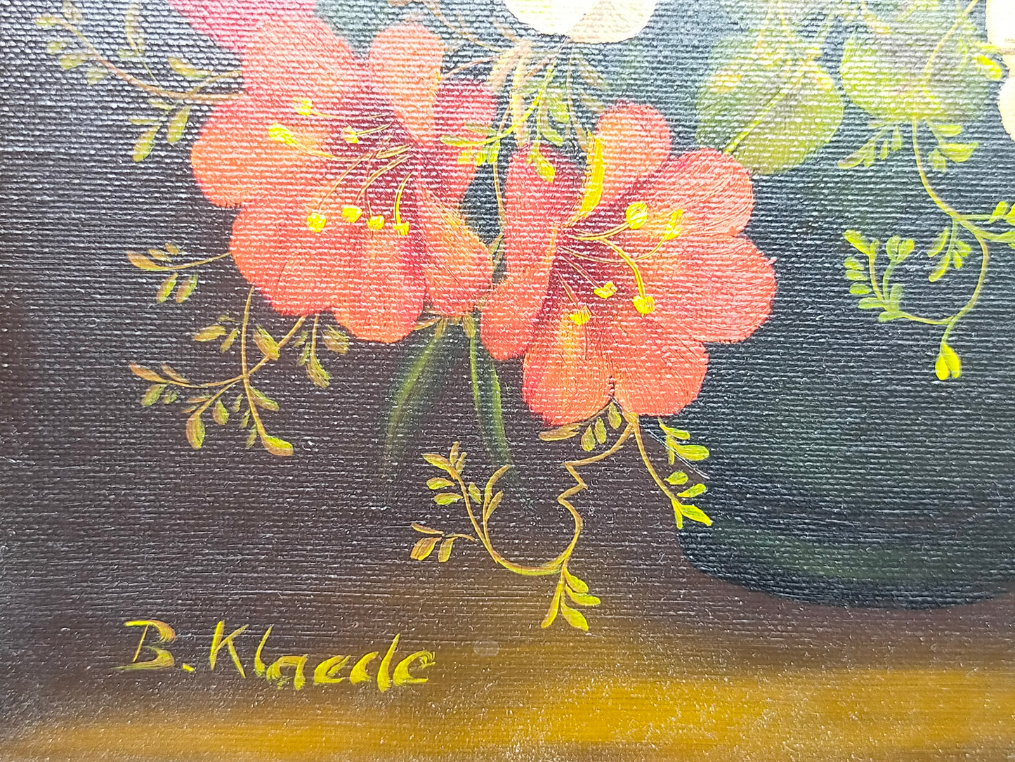 Prachtvolles Blumenstillleben Öl auf Leinwand – Signiert B. Klaede