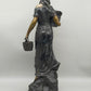 Antike Bronze-Optik Skulptur – Junge Frau mit Körben, Dekofigur