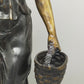 Antike Bronze-Optik Skulptur – Junge Frau mit Körben, Dekofigur