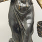 Antike Bronze-Optik Skulptur – Junge Frau mit Körben, Dekofigur