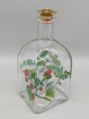 Vintage Glas Karaffe mit Himbeermotiv – Stilvolle Dekoration
