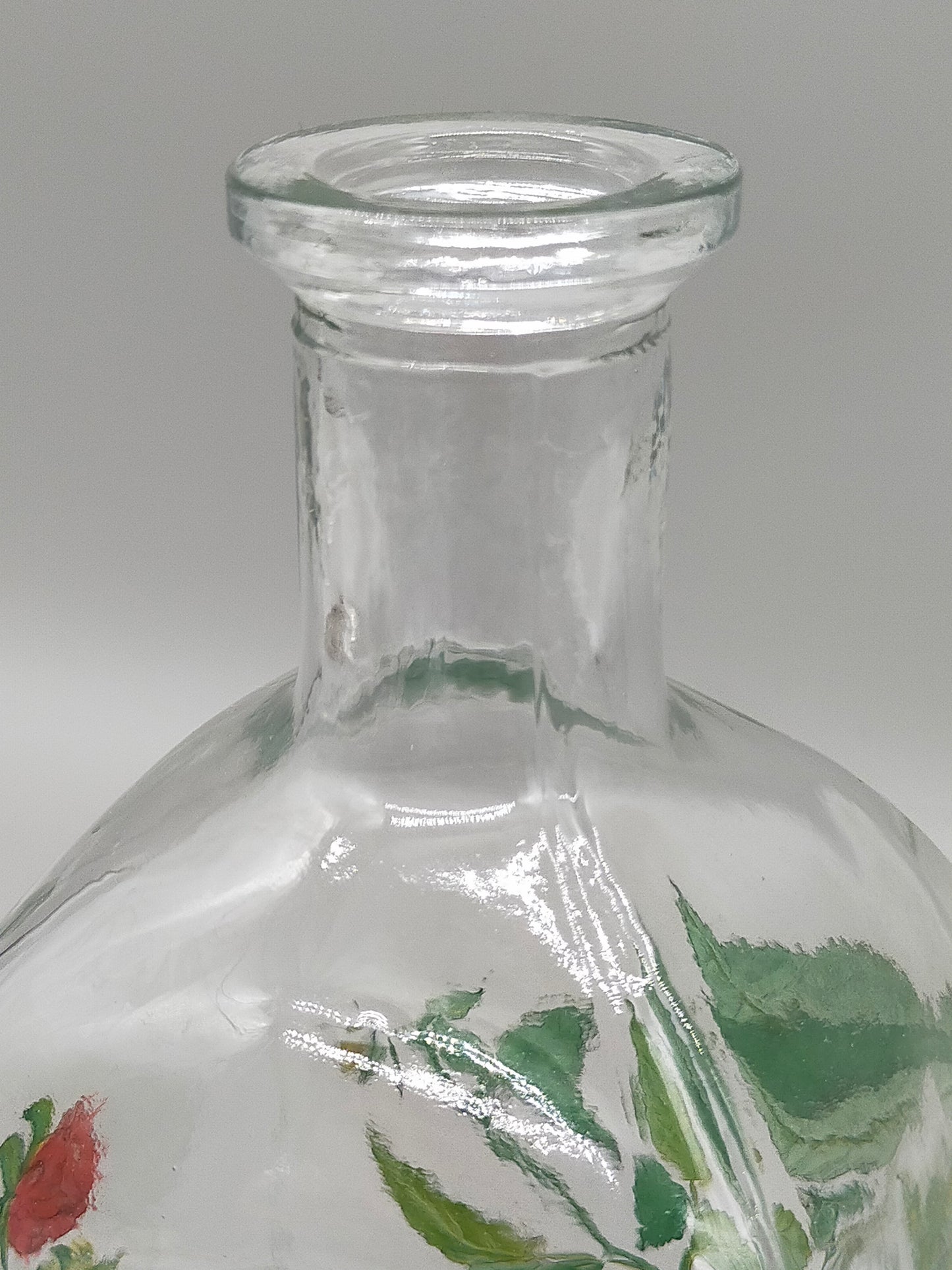 Vintage Glas Karaffe mit Himbeermotiv – Stilvolle Dekoration