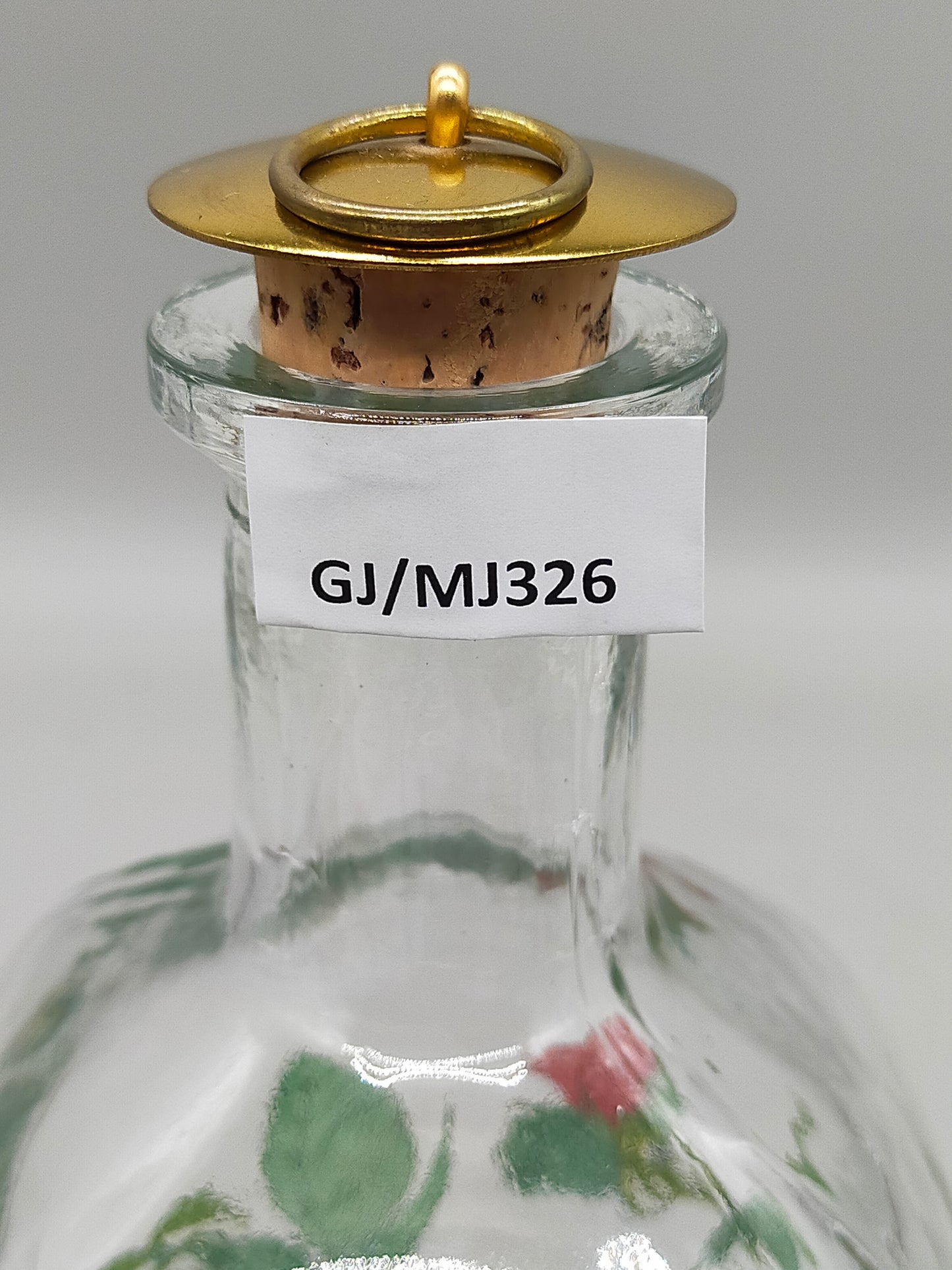 Vintage Glas Karaffe mit Himbeermotiv – Stilvolle Dekoration