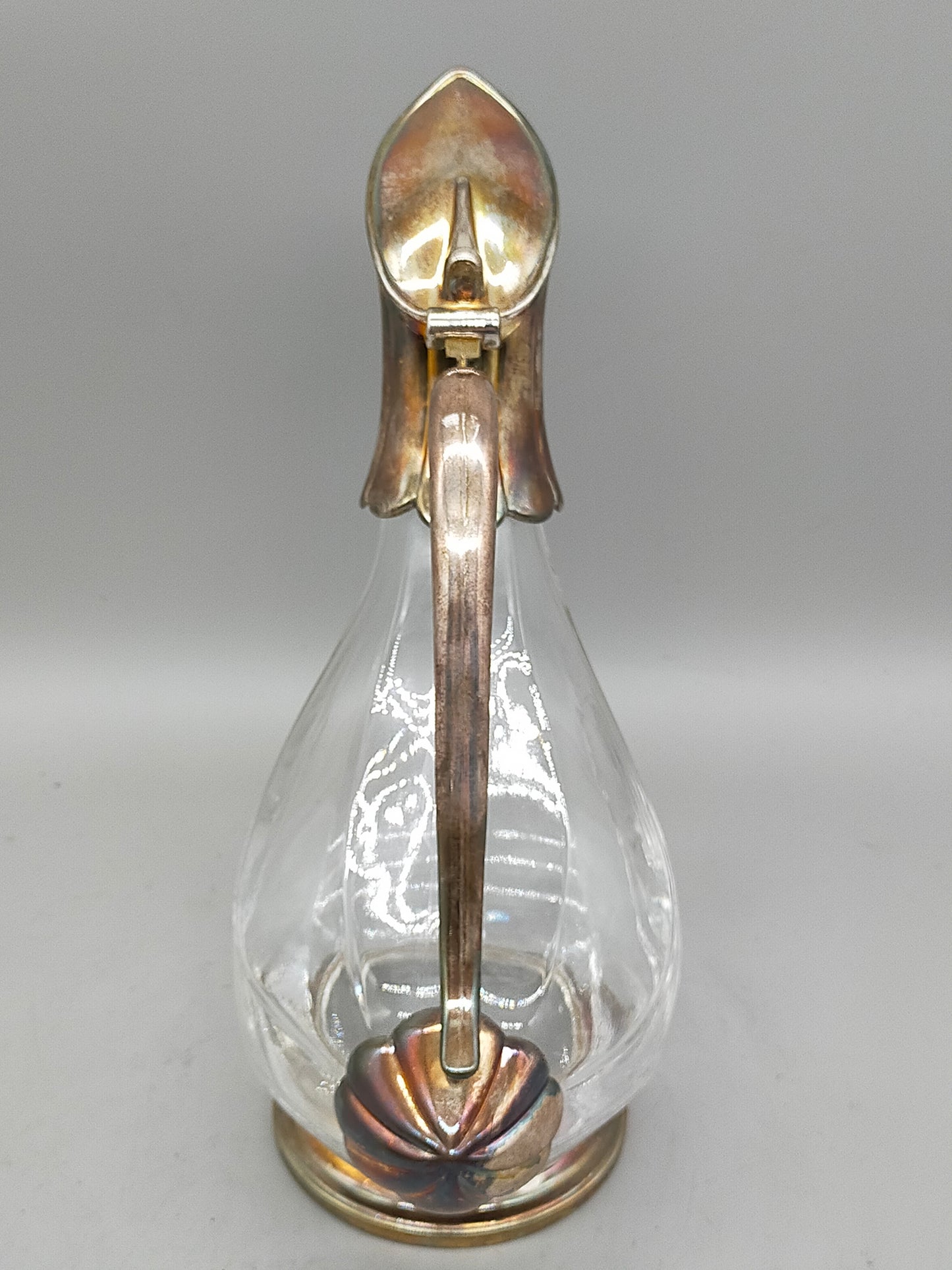 Elegante Vintage Ente Karaffe – Versilbertes Glas