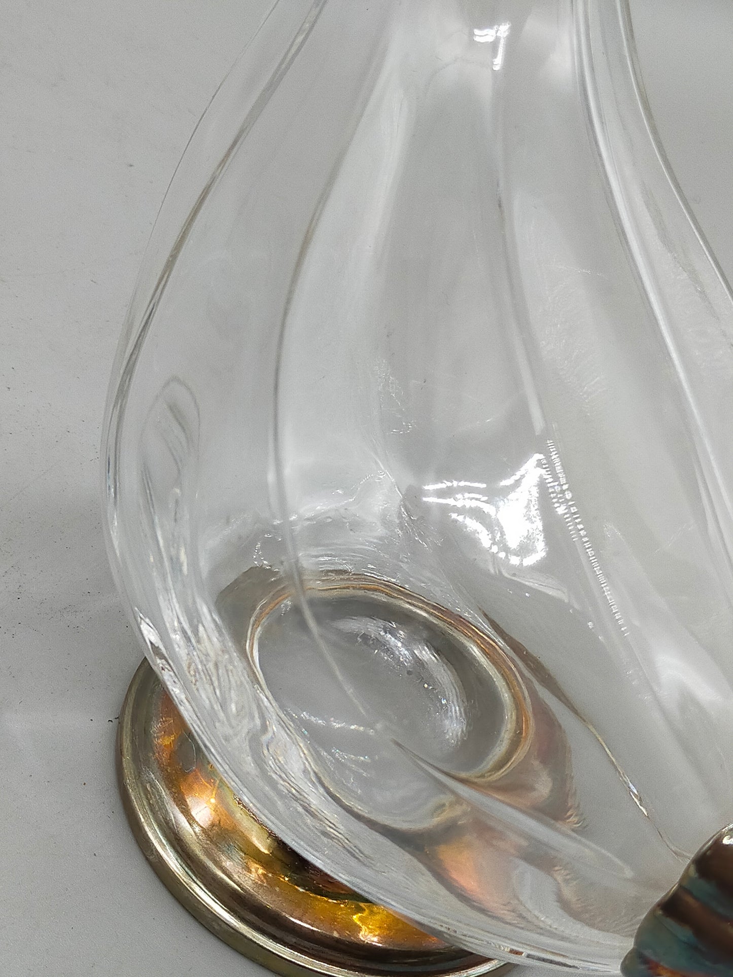 Elegante Vintage Ente Karaffe – Versilbertes Glas