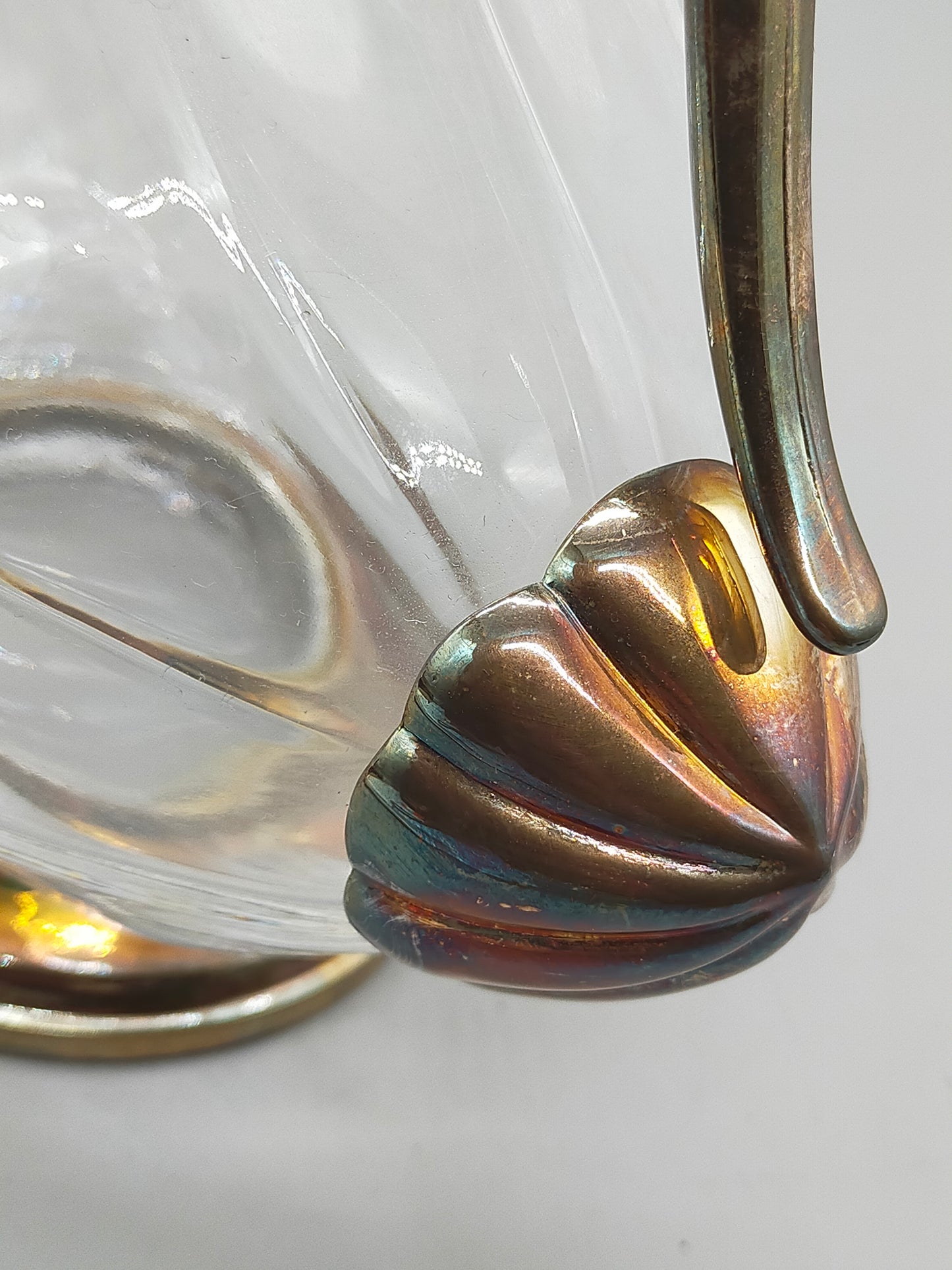 Elegante Vintage Ente Karaffe – Versilbertes Glas