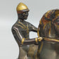 Antike Bronze Skulptur – Reiter auf steigendem Pferd im Kolonialstil