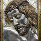 Edles Jesus Relief aus 925 Silber – Kunstvolles Wandbild im Holzrahmen