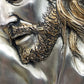 Edles Jesus Relief aus 925 Silber – Kunstvolles Wandbild im Holzrahmen