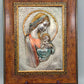 Exklusives 925er Silberrelief Madonna mit Kind – Edler Holzrahmen