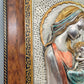 Exklusives 925er Silberrelief Madonna mit Kind – Edler Holzrahmen