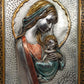 Exklusives 925er Silberrelief Madonna mit Kind – Edler Holzrahmen