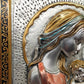 Exklusives 925er Silberrelief Madonna mit Kind – Edler Holzrahmen