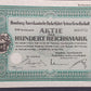 Historische HAPAG Aktie 100 Reichsmark Hamburg-Amerika Linie 1936