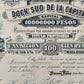 Seltene Argentinien Aktie "Dock Sud" 1889 Historisches Wertpapier