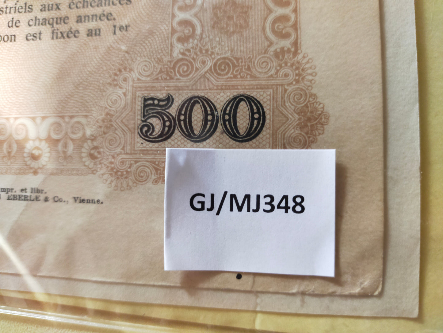 Historische Bulgarische Staatsanleihe 1909 500 Gold Francs Scripophily