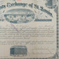 Historische Merchants Exchange of St. Louis Mitgliedsurkunde von 1886