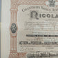 Historische Nicolaieff Aktienurkunde Chantiers Navals & Fonderies 1895