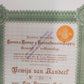 Antike Aktie Hoven & Hennys Handelmaatschappij 1000 Gulden 1916