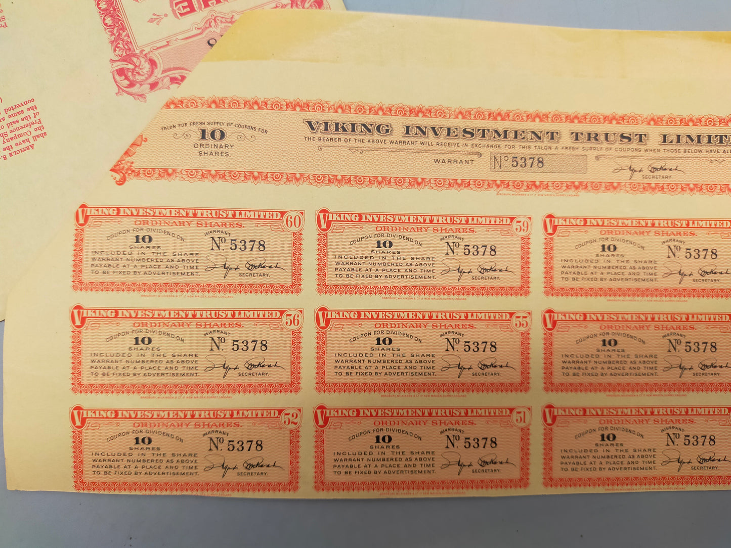 Historische Aktienanleihe: The Viking Whaling Company Limited (1933)