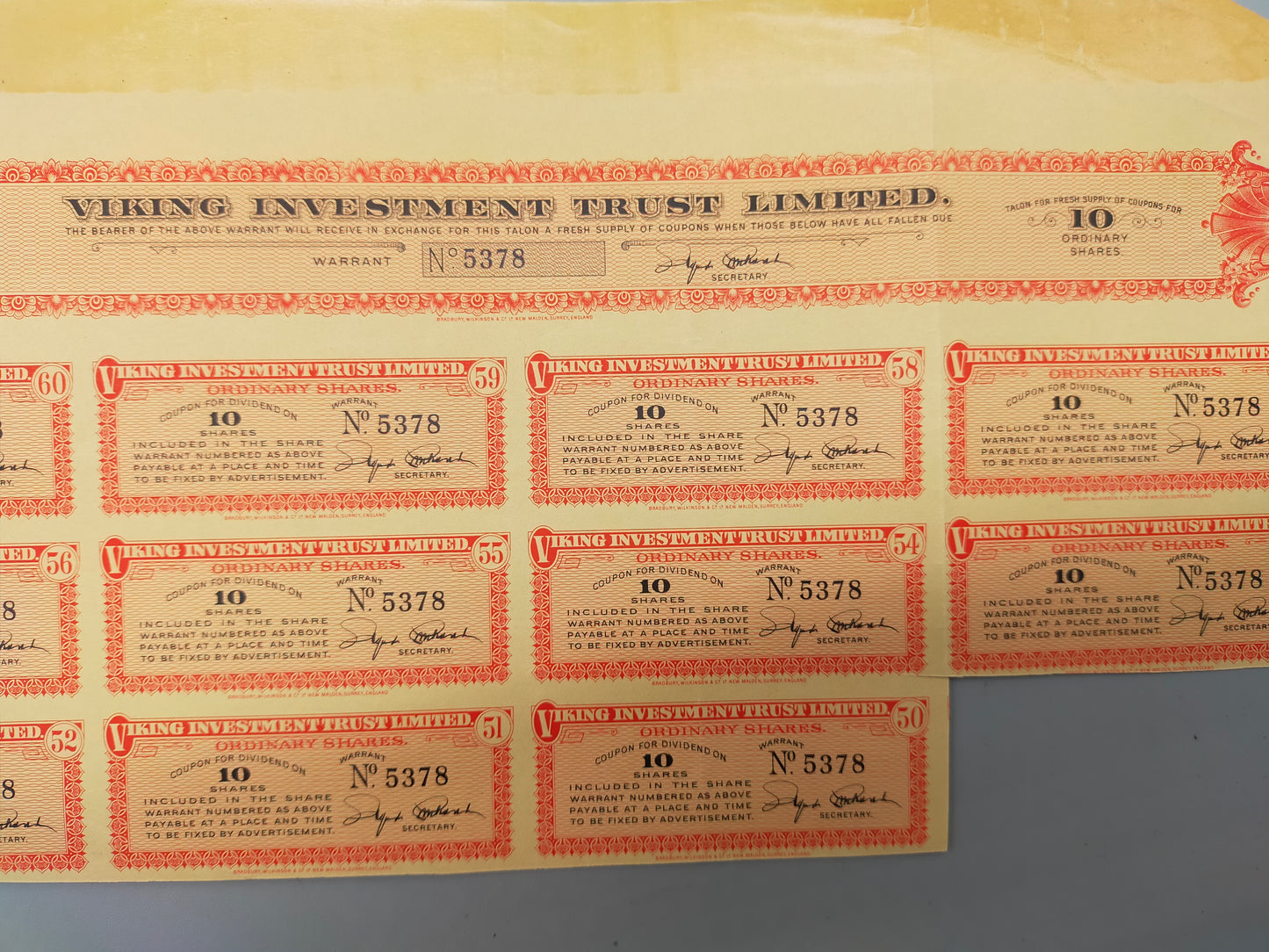 Historische Aktienanleihe: The Viking Whaling Company Limited (1933)