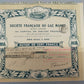Historische Aktie 1907 Société Française du Gaz Marot Rarität für Sammler