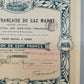 Historische Aktie 1907 Société Française du Gaz Marot Rarität für Sammler