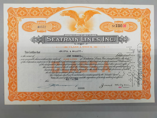 Historische Aktie Seatrain Lines Inc. 1944