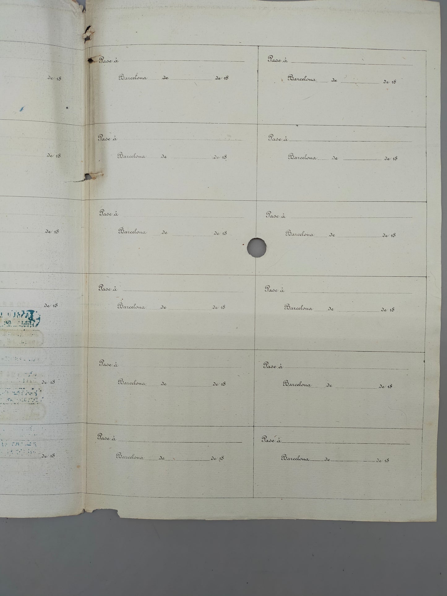 Historische Canal de Urgel Aktie – Barcelona 1853, 2 Acciones