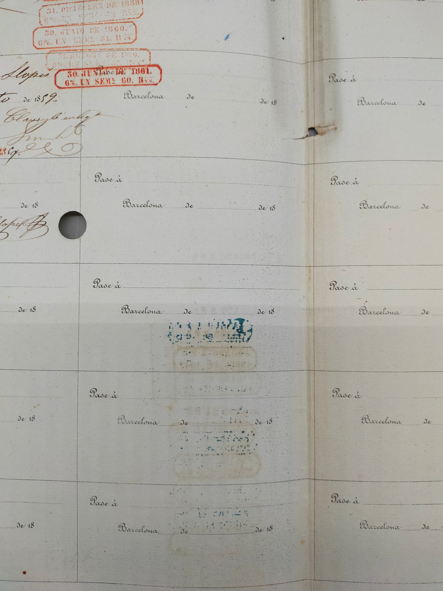 Historische Canal de Urgel Aktie – Barcelona 1853, 2 Acciones