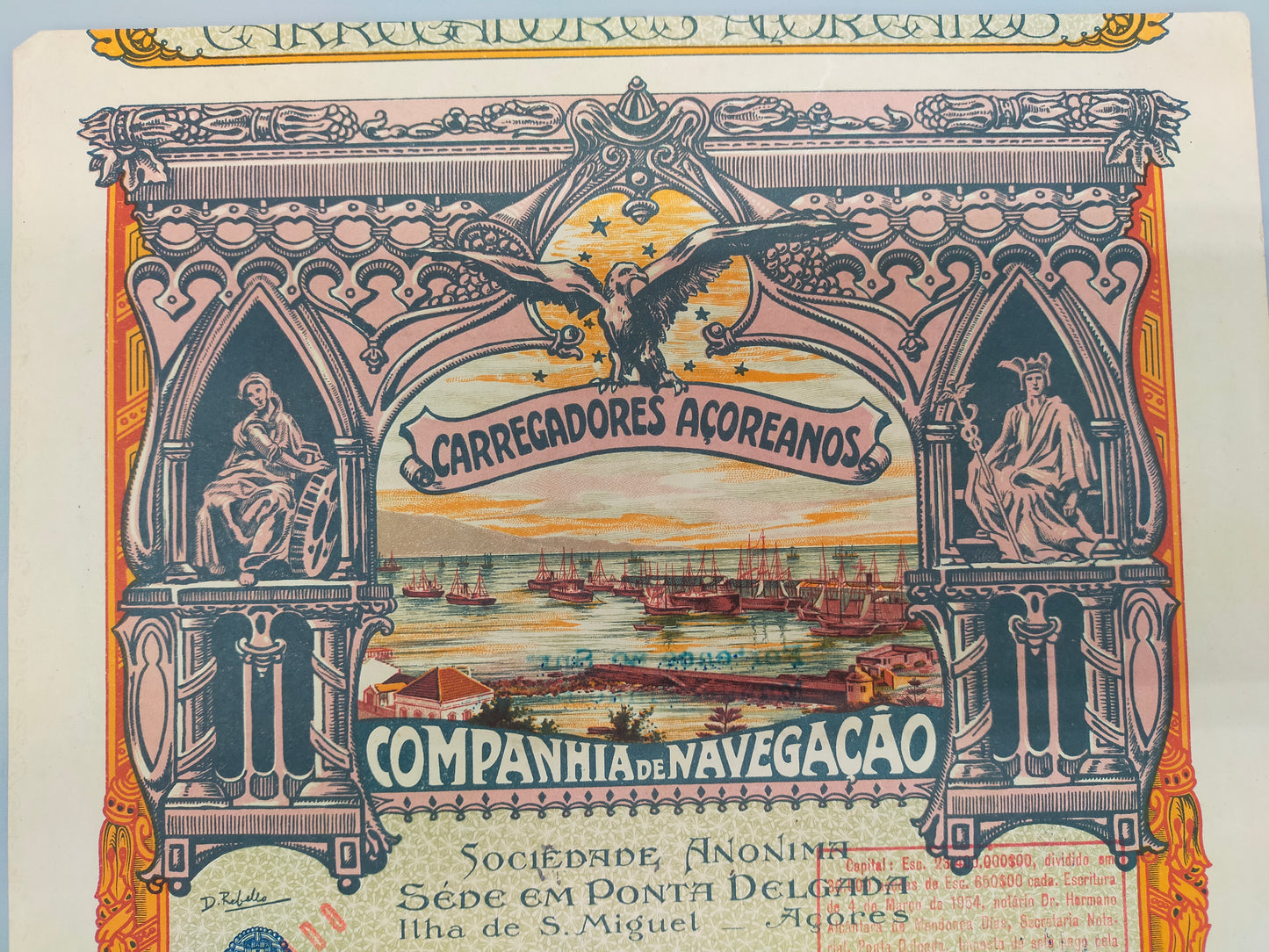 Historische Aktie Carregadores Açoreanos Companhia de Navegacao 1928
