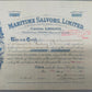 Historische Aktienurkunde Maritime Salvors Limited von 1920
