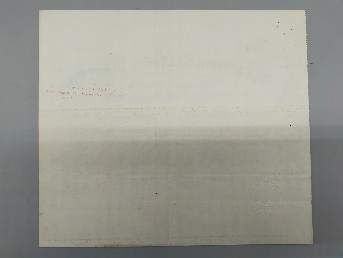 Historische Aktienurkunde Maritime Salvors Limited von 1920