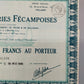 Historische Aktie Pêcheries & Sécheries Fécampoises Fécamp 1926