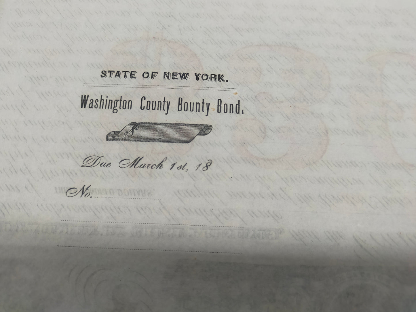 Historische Washington County Bounty Bond 1864 300$