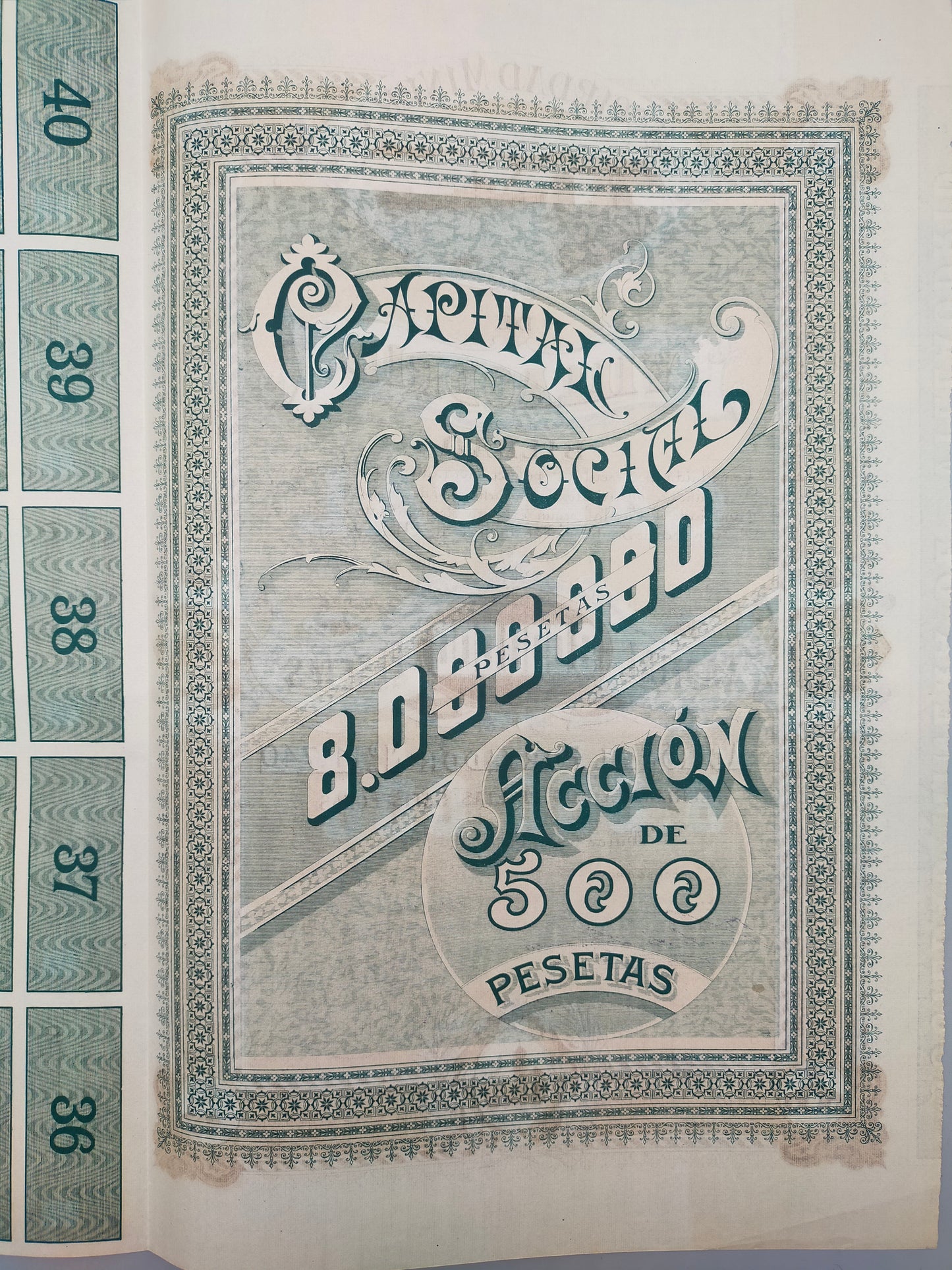Antike Aktie Sociedad Minera de Villaodrid Bilbao 1918