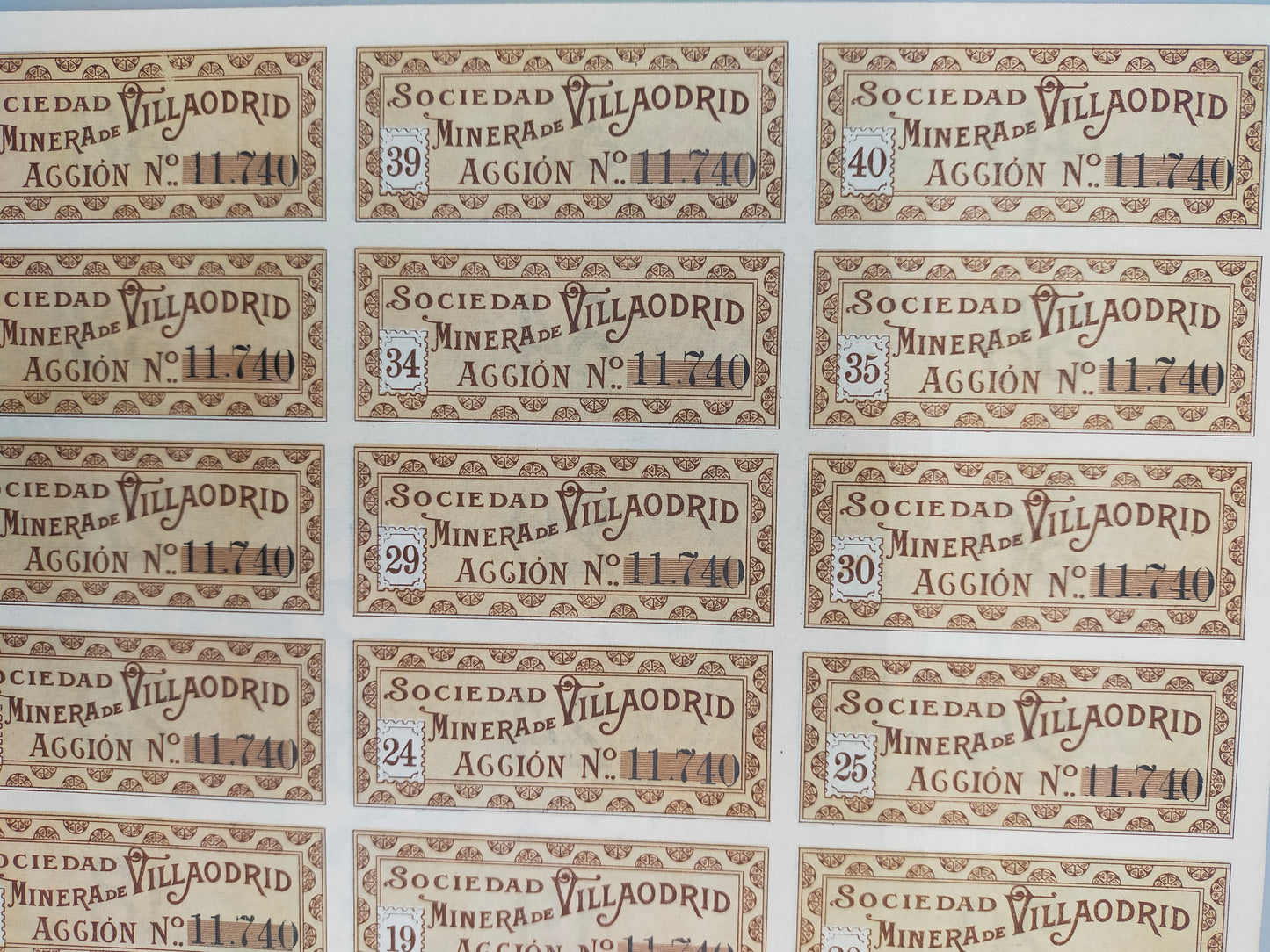 Antike Aktie Sociedad Minera de Villaodrid Bilbao 1918