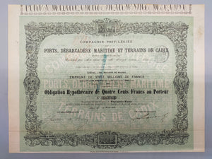 Antike französische Anleihe 1863 Ports de Cadix Aktie