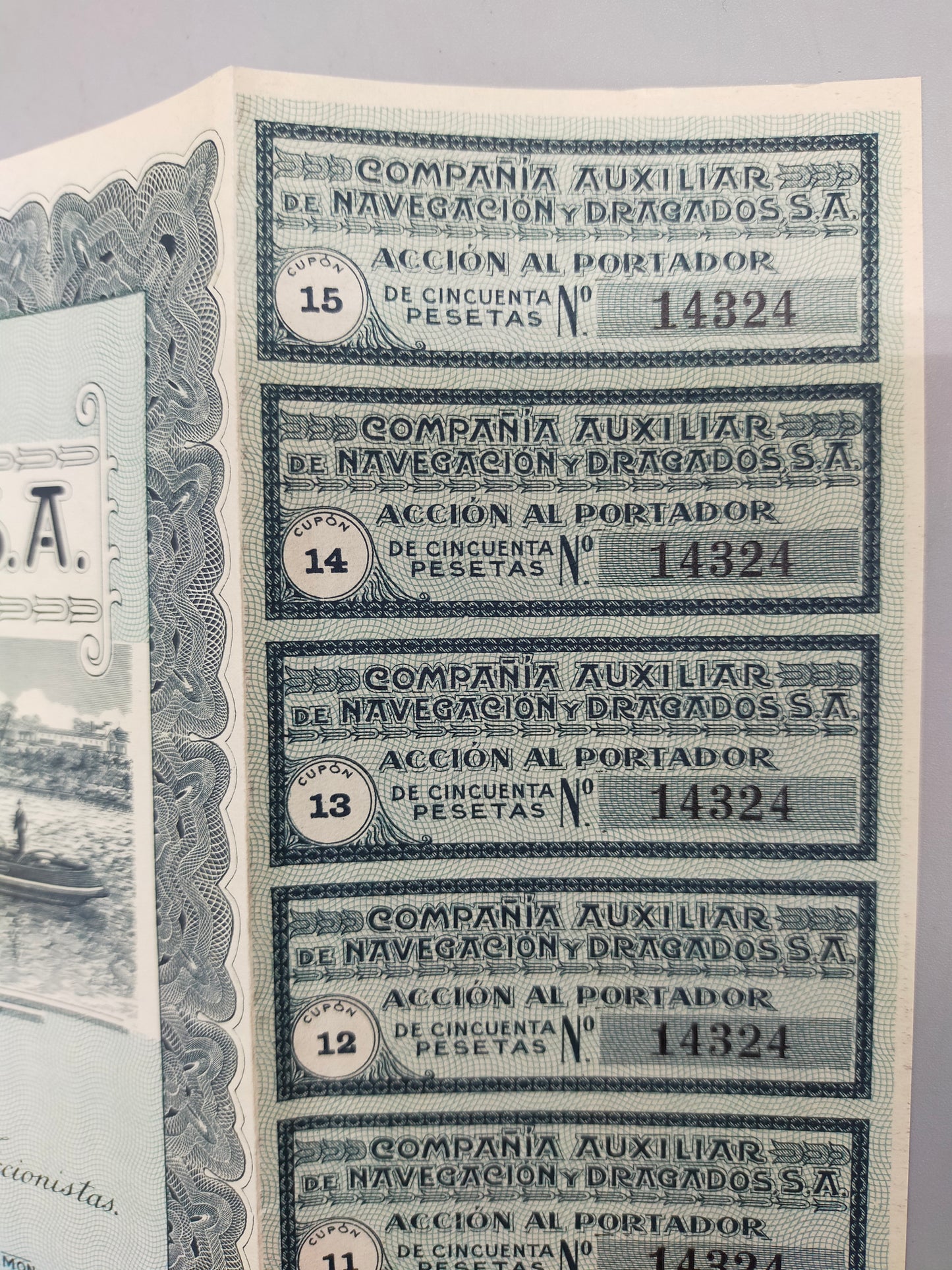 Historische Inhaberaktie Compañía Auxiliar de Navegación 1929