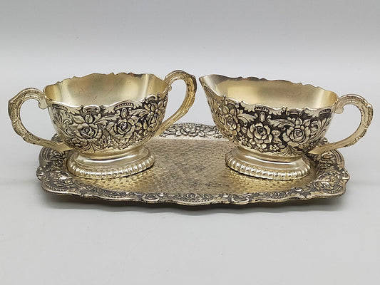 Prachtvolles Vintage Sahne und Zucker Set Versilbert