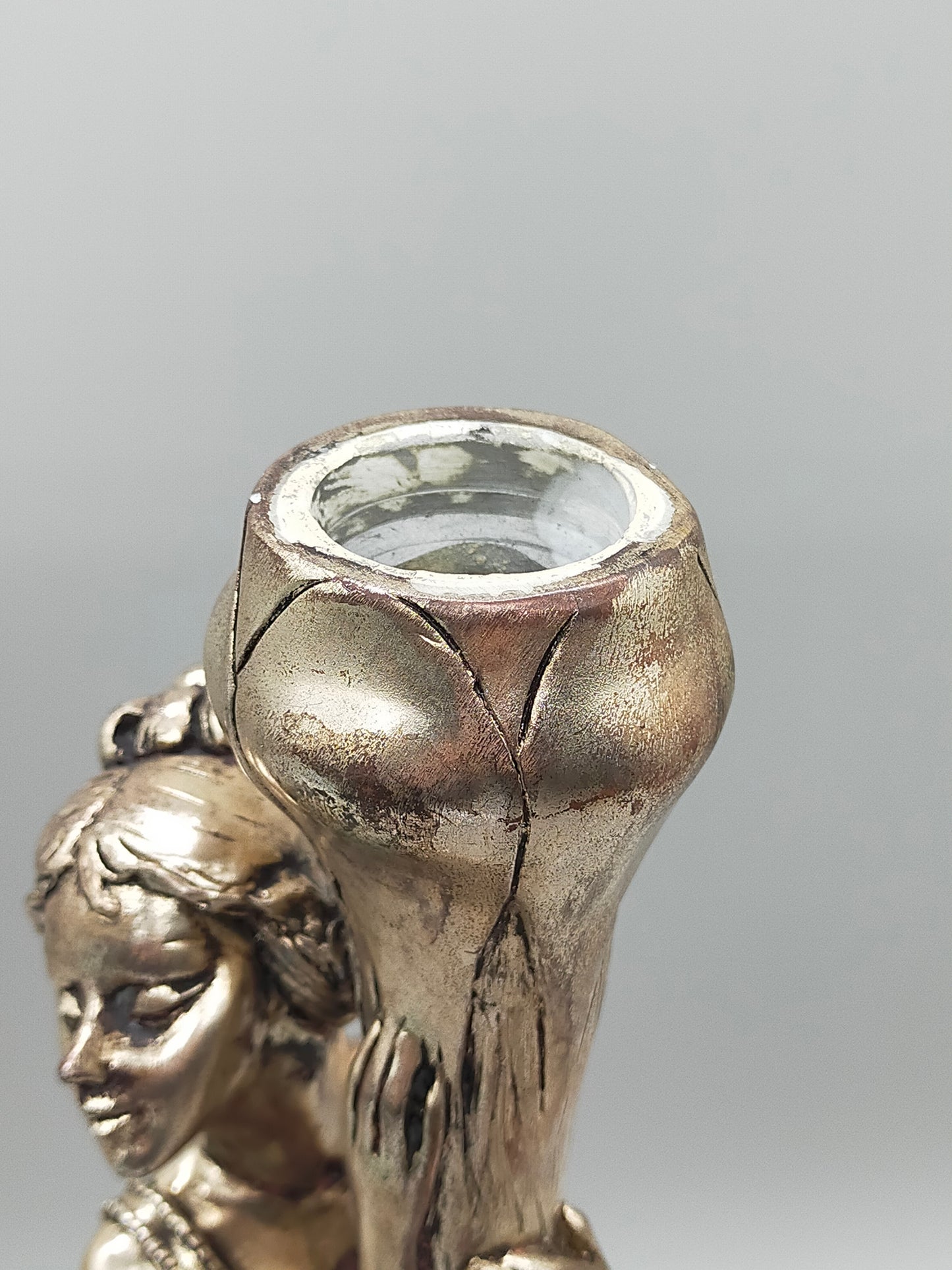 Edler Art Déco Kerzenständer Frauengestalt – Tekform 925er Silber PT