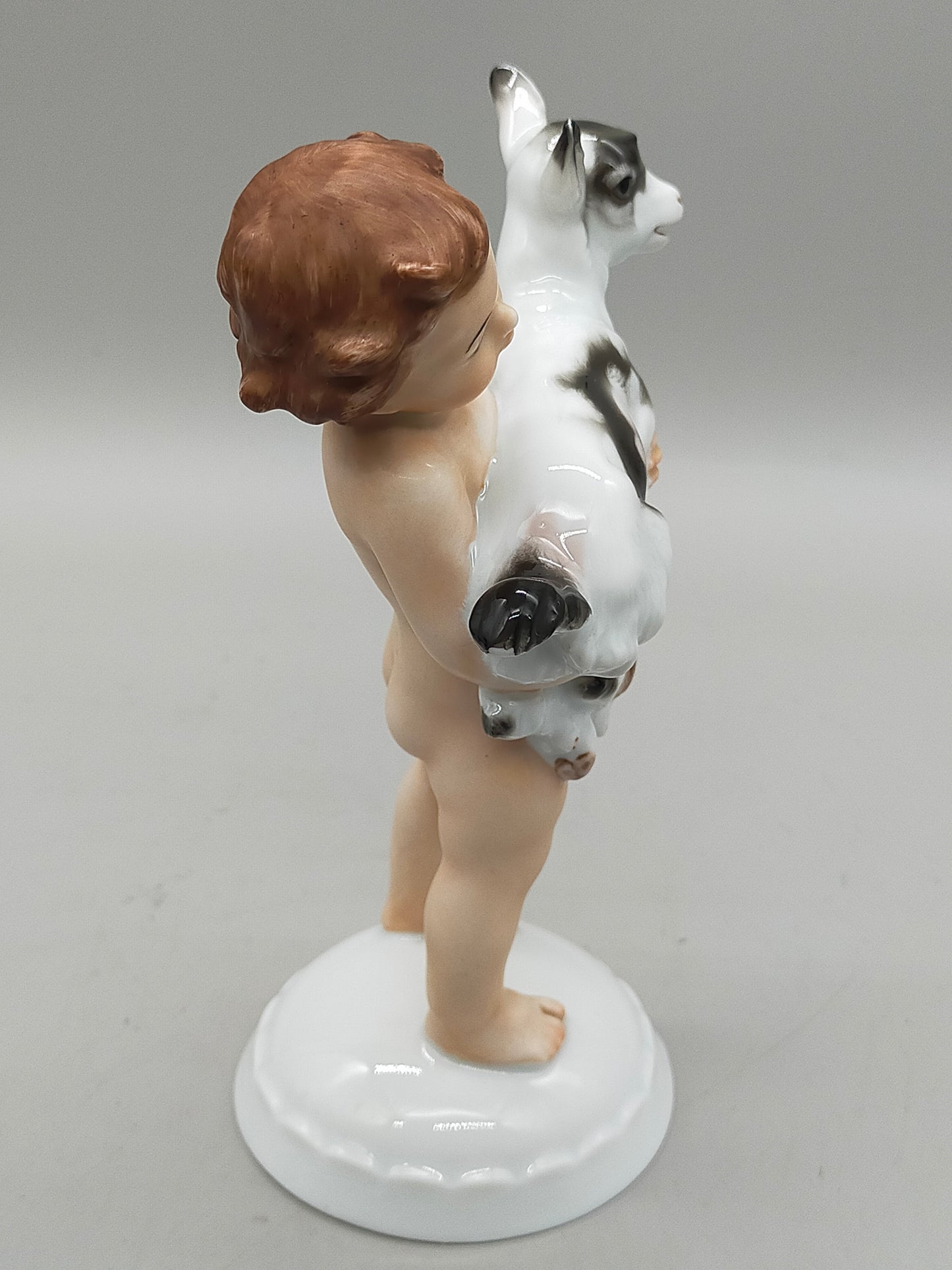 Antike Rosenthal Porzellanfigur – Kind mit Zicklein von Fritz Heidenreich