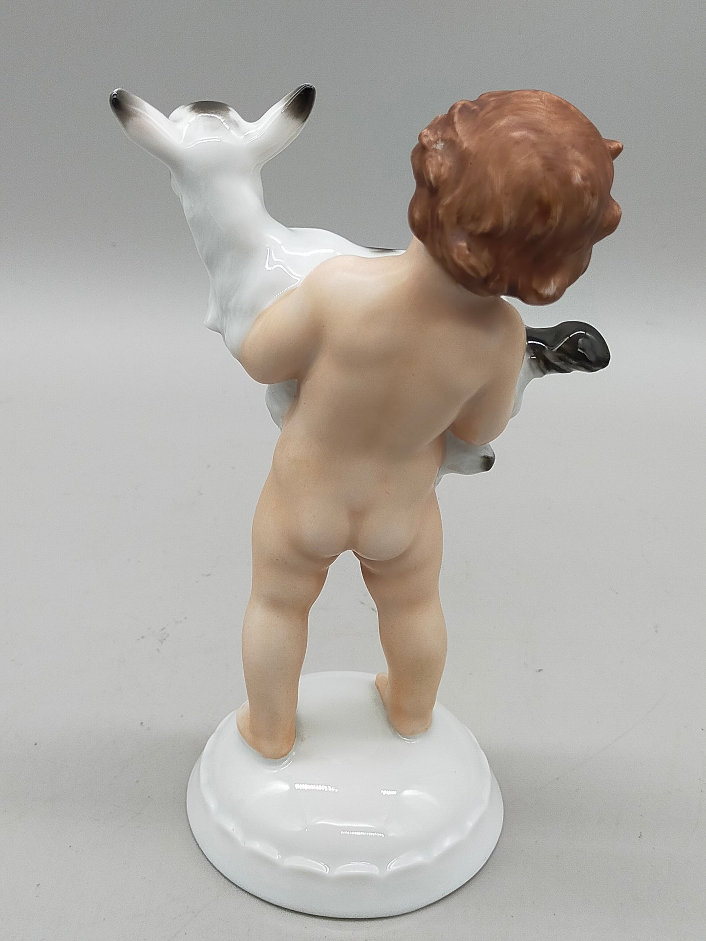 Antike Rosenthal Porzellanfigur – Kind mit Zicklein von Fritz Heidenreich