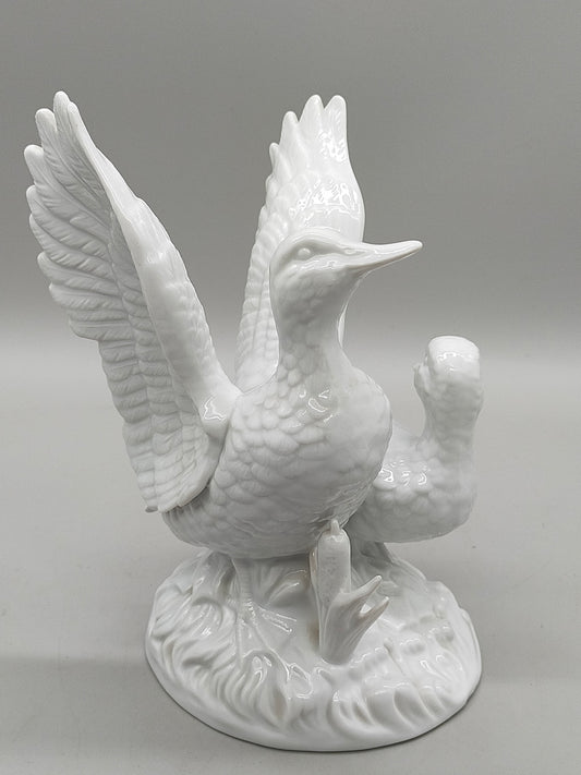 Exklusive Porzellan Figur Zwei Enten in Dynamischer Pose