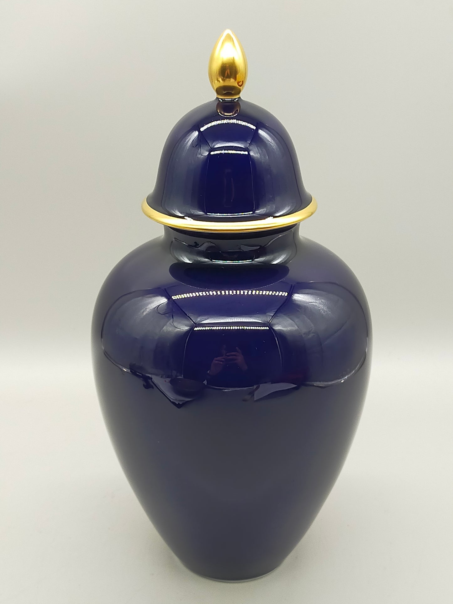 Elegante Heinrich Porzellan Vase Echt Kobalt mit Golddekor
